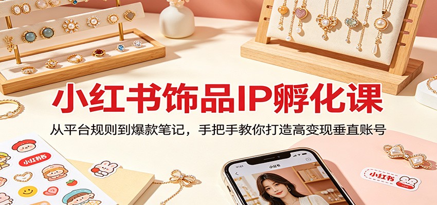 小红书饰品IP孵化课：从平台规则到爆款笔记，手把手教你打造高变现垂直账号-初遇