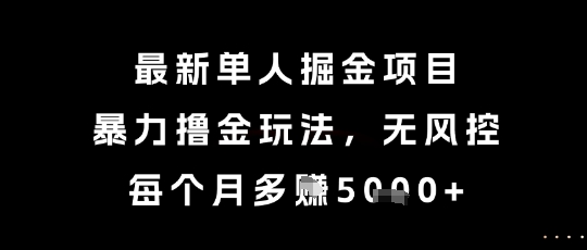 最新单人掘金项目,暴力撸金玩法,无风控,每个月多挣5k+【揭秘】-初遇