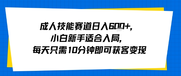 成人技能赛道日入多张,小白新手适合入局,每天只需10分钟即可获客变现-初遇