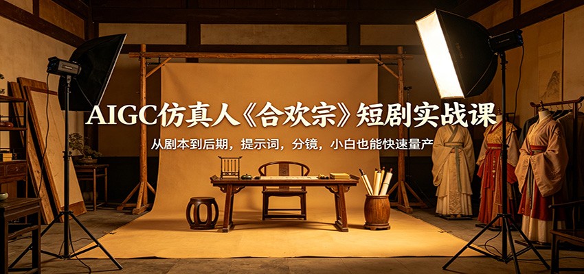 AIGC仿真人《合欢宗》短剧实战课：从剧本到后期，提示词，分镜，小白也能快速量产-初遇