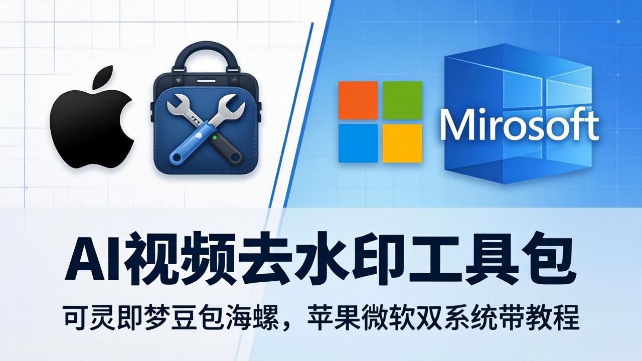 AI视频去水印工具包：可灵即梦豆包海螺，苹果微软双系统带教程-初遇