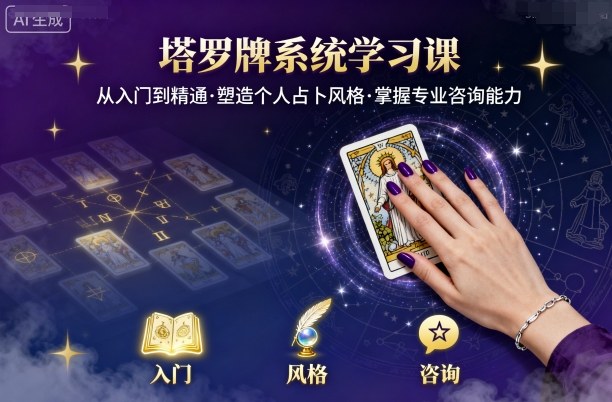 塔罗牌系统学习课,助你从入门到精通,塑造个人占卜风格,掌握专业咨询能力-初遇