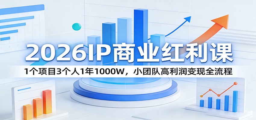 2026IP商业红利课：1个项目3个人1年1000W，小团队高利润变现全流程-初遇