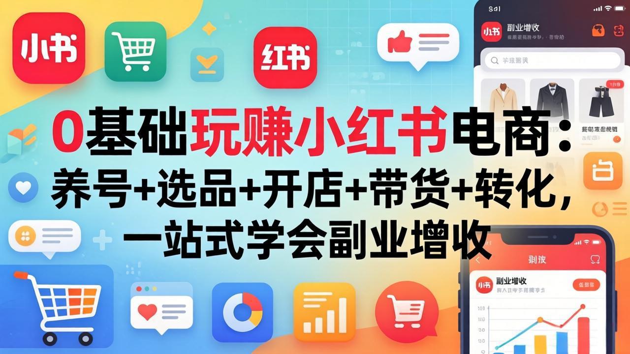 0基础玩赚小红书电商：养号+选品+开店+带货+转化，一站式学会副业增收-初遇