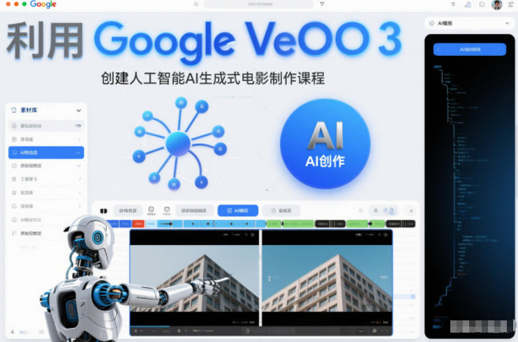 利l用Google Veo 3创建人工智能AI生成式电影制作课程，使用人工智能的力量创建令人惊叹的视频-初遇