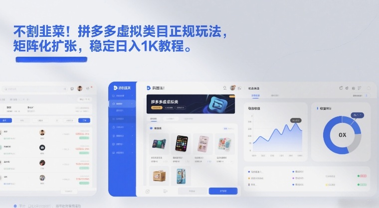 不割韭菜!拼多多虚拟类目正规玩法,矩阵化扩张,稳定日入1K教程【揭秘】-初遇