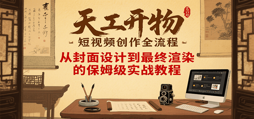 天工开物短视频创作全流程,从封面设计到最终渲染的保姆级实战教程-初遇