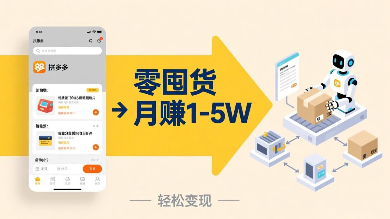 不用囤货不用跑单!拼多多虚拟玩法,机器人管理发货和客服,帮你月赚 1-5W-初遇