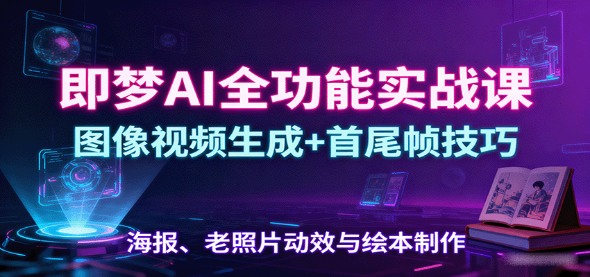 即梦AI全功能实战课:图像视频生成+首尾帧技巧,海报、老照片动效与绘本制作-初遇