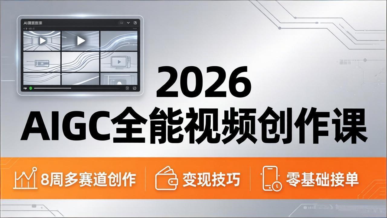 2026AIGC全能视频创作课，8周吃透多赛道创作+变现，零基础也能高效出片接单-初遇