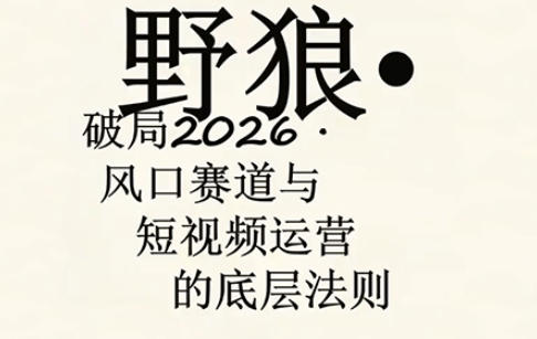 野狼团队·多平台实操运营课，覆盖AI口播、服装、好物、漫剪等热门玩法(更新4月)-初遇