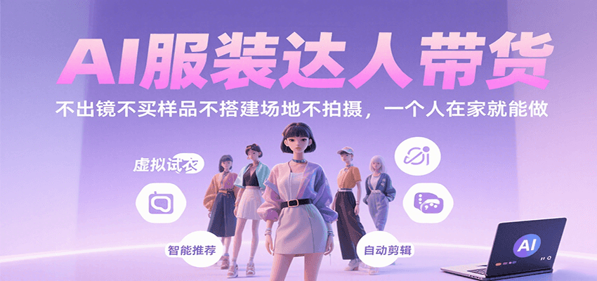 AI服装达人带货，不出镜不买样品不搭建场地不拍摄，一个人在家就能做-初遇