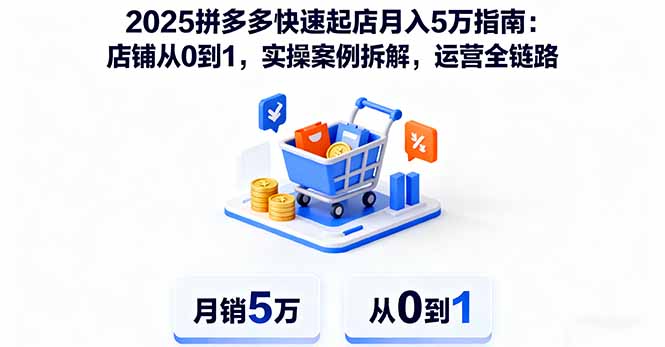 2025拼多多快速起店月入5万指南：店铺从0到1，实操案例拆解，运营全链路-初遇