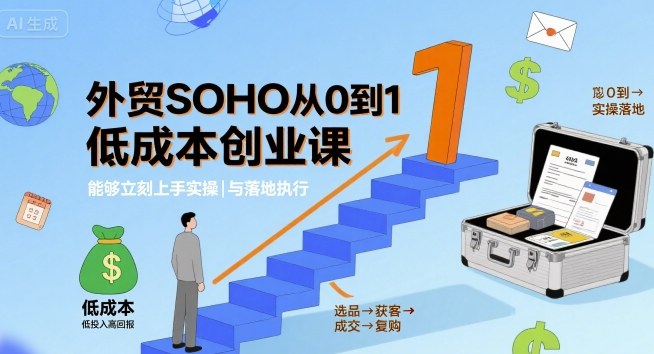 外贸SOHO从0到1低成本创业课,能够立刻上手实操与落地执行-初遇