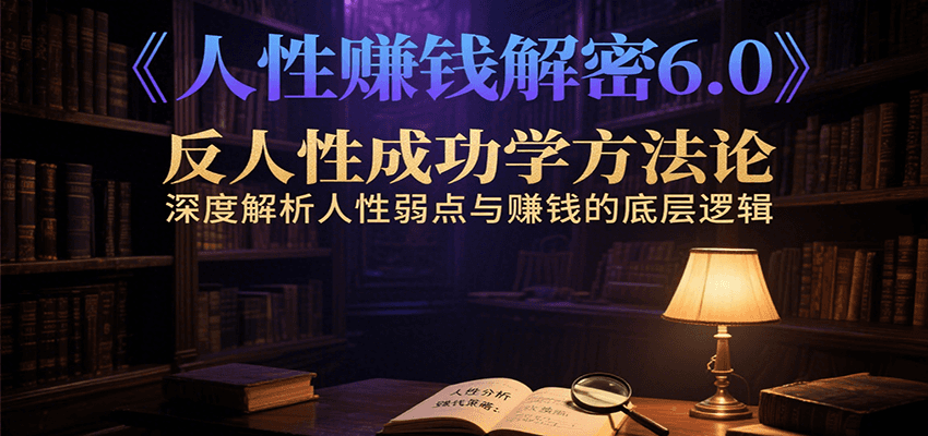 人性赚钱解密6.0，反人性成功学方法论，深度解析人性弱点与赚钱的底层逻辑-初遇