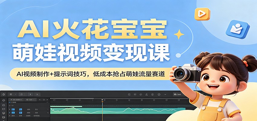 AI火花宝宝萌娃视频变现课：AI视频制作+提示词技巧，低成本抢占萌娃流量赛道-初遇