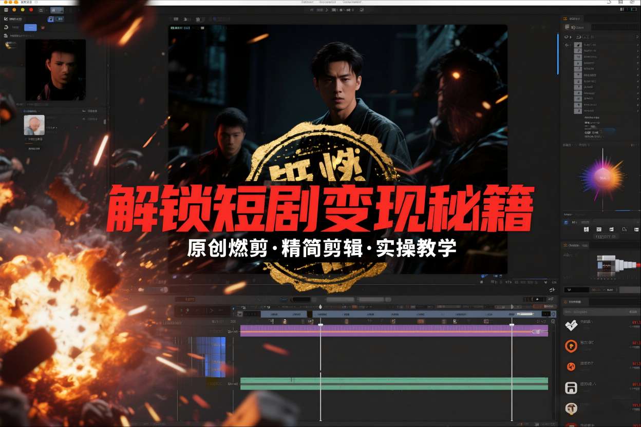 短剧拉新之原创燃剪精简剪辑实操课，解锁短剧变现秘籍-初遇