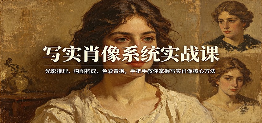写实肖像系统实战课：光影推理、构图构成、色彩置换，手把手教你掌握写实肖像核心方法-初遇