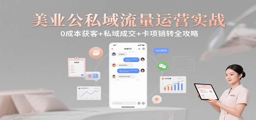 美业公私域流量运营实战：0成本获客+私域成交+卡项销转全攻略-初遇