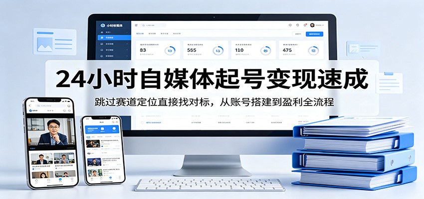 24小时自媒体起号变现速成，跳过赛道定位直接找对标，从账号搭建到盈利全流程-初遇