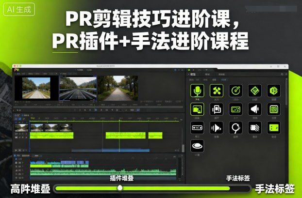 PR剪辑技巧进阶课,PR插件+手法进阶课程-初遇