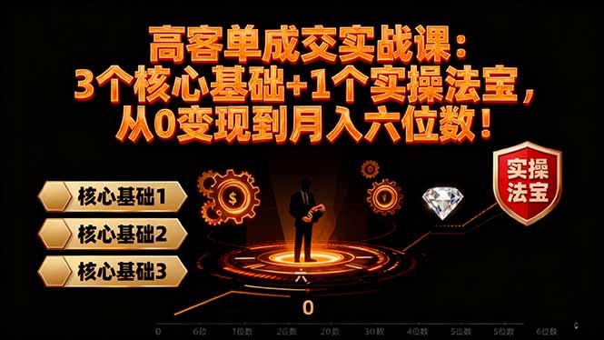 高 客单成交实战课：3个核心基础+1个实操法宝，从0变现到月入六位数！-初遇