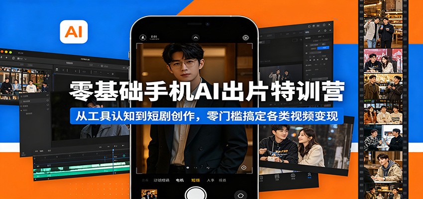零基础手机AI出片特训营：从工具认知到短剧创作，零门槛搞定各类视频变现-初遇