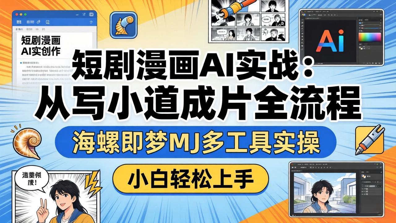 短剧漫画AI实战：从写小说到成片全流程，海螺即梦MJ多工具实操，小白轻松上手-初遇