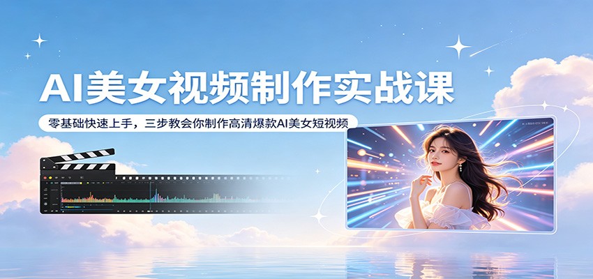 AI美女视频制作实战课：零基础快速上手，三步教会你制作高清爆款AI美女短视频-初遇