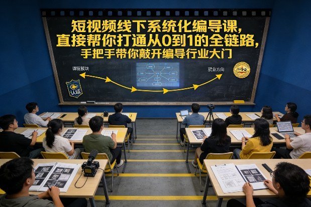 短视频线下系统化编导课，直接帮你打通从0到1的全链路，手把手带你敲开编导行业大门-初遇