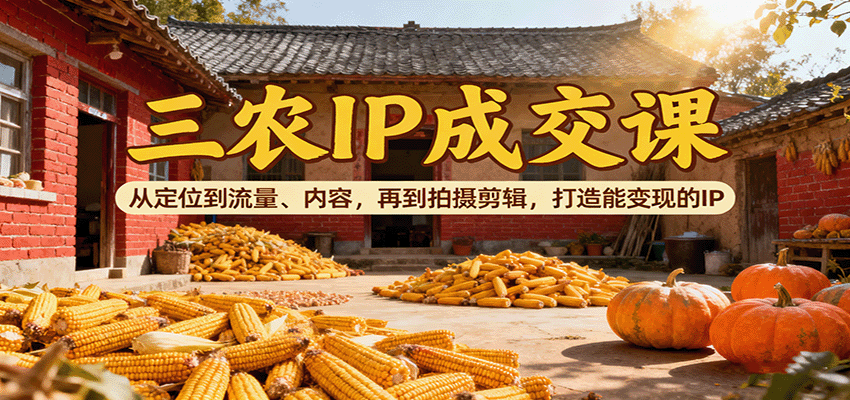 三农IP成交课:从定位到流量、内容,再到拍摄剪辑,打造能变现的IP-初遇