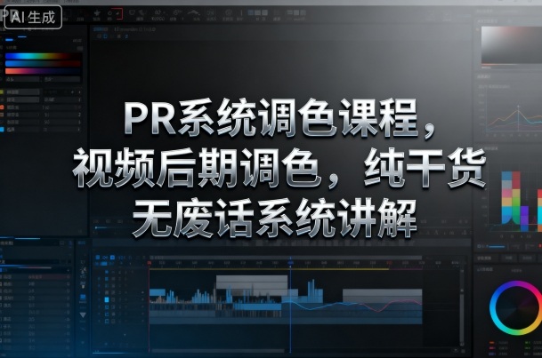 PR系统调色课程,视频后期调色,纯干货无废话系统讲解-初遇