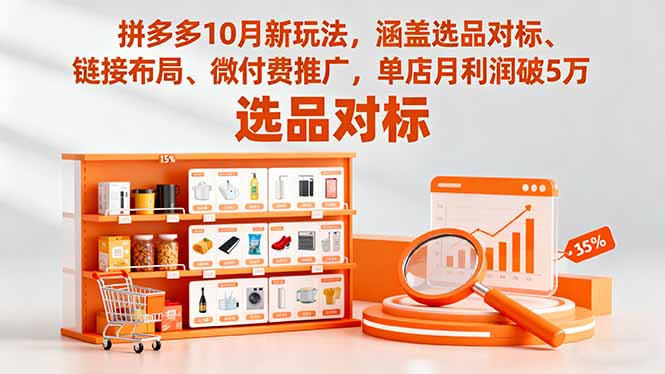 拼多多10月新玩法,涵盖选品对标、链接布局、微付费推广,单店月利润破5万-初遇