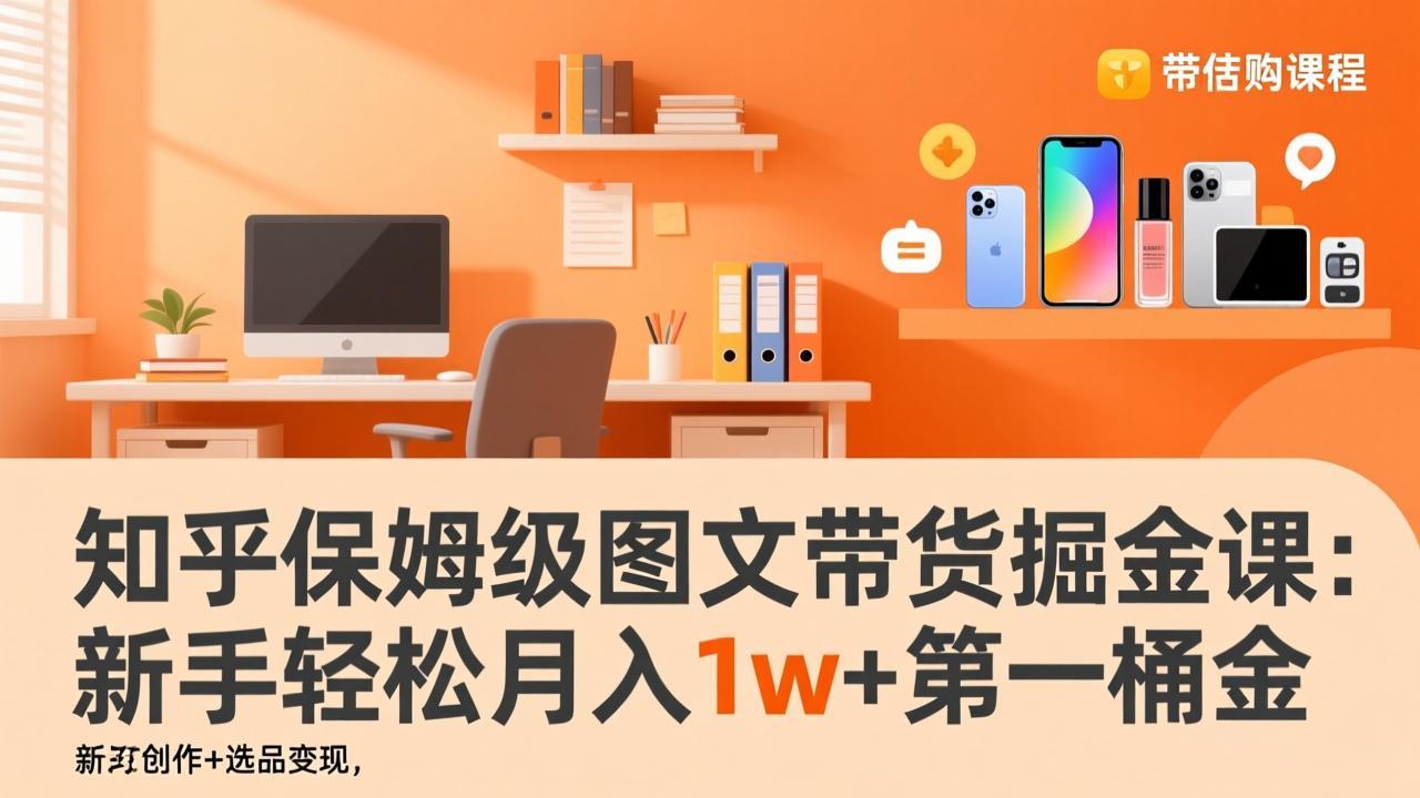 知乎保姆级图文带货掘金课：账号打造+爆文创作+选品变现，新手轻松月入1w+第一桶金-初遇