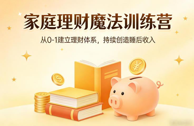 家庭理财魔法训练营，从0-1建立理财体系，持续创造睡后收入-初遇