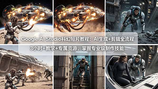 Google AI Studio科幻短片教程：AI生成+剪辑全流程，3小时+教学+专属资源，掌握专业级制作技能-初遇