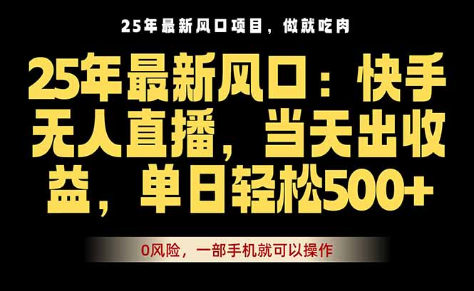 25年最新无人直播玩法，当天秒出单，一部手机就可操作-初遇