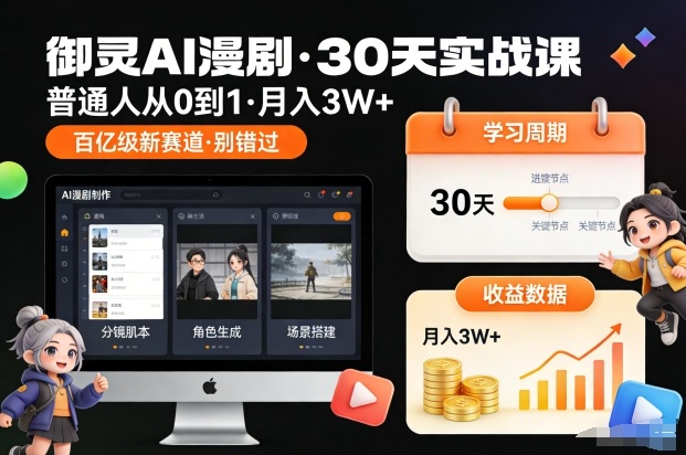 御灵AI漫剧30天实战课，普通人从0到1，月入3W+，别错过这个百亿级新赛(更新中)-初遇