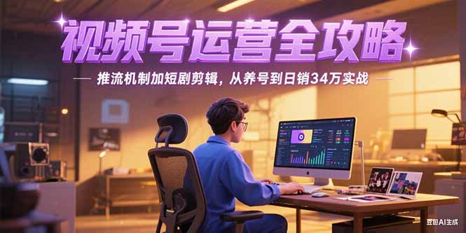 2025视频号运营全攻略,推流机制加短剧剪辑,从养号到日销34万实战-初遇