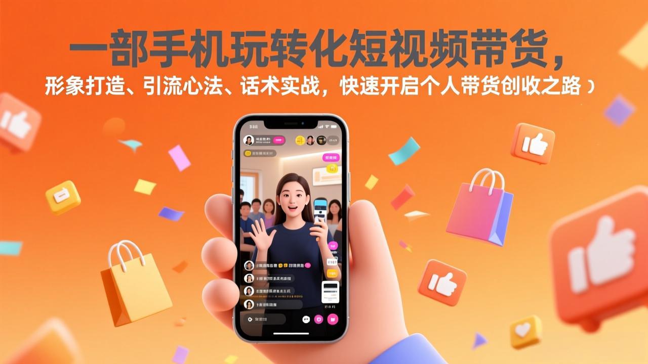 一部手机玩转化短视频带货，形象打造、引流心法、话术实战，快速开启个人带货创收之路-初遇