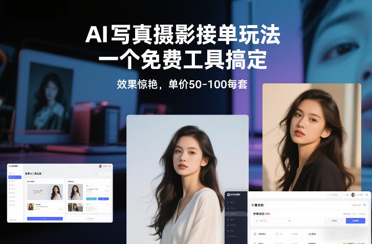 AI写真摄影接单玩法，一个免费工具搞定，效果惊艳，单价50-100每套-初遇