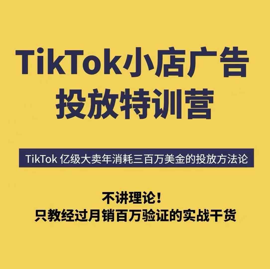 TikTok小店广告投放特训营,6天破局计划专治各种“投不动”,教你经过月销百万验证的实战干货-初遇