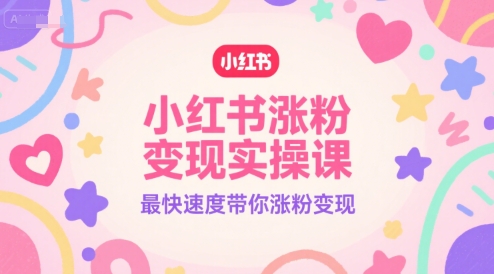 小红书涨粉变现实操课,最快速度带你涨粉变现-初遇