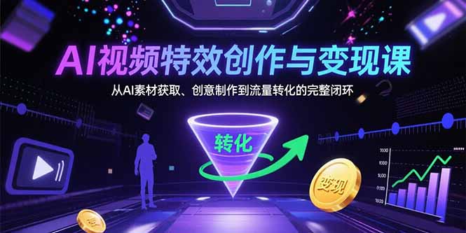 AI视频特效创作与变现课：从AI素材获取、创意制作到流量转化的完整闭环-初遇