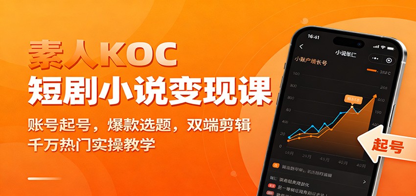 素人KOC短剧小说变现课:账号起号,爆款选题,双端剪辑,千万热门实操教学-初遇