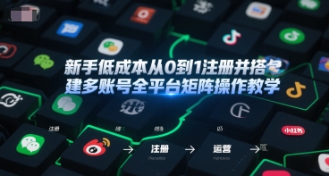 新手低成本从0到1注册并搭建多账号全平台矩阵操作教学,手机号-邮箱-IP-工具-初遇