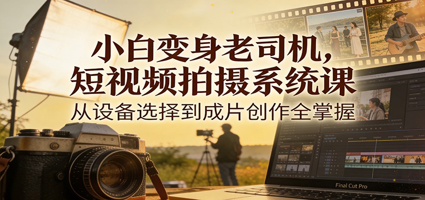 小白变身老司机，短视频拍摄系统课，从设备选择到成片创作全掌握-初遇