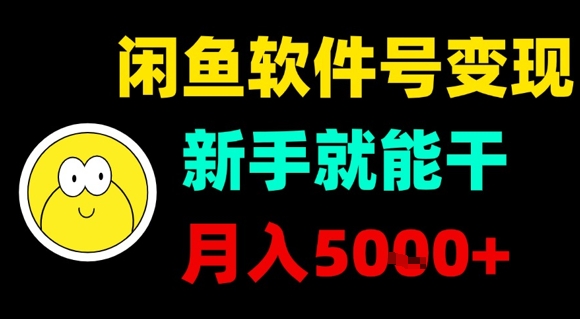 闲鱼软件号变现，新手就能干，月入5k+-初遇