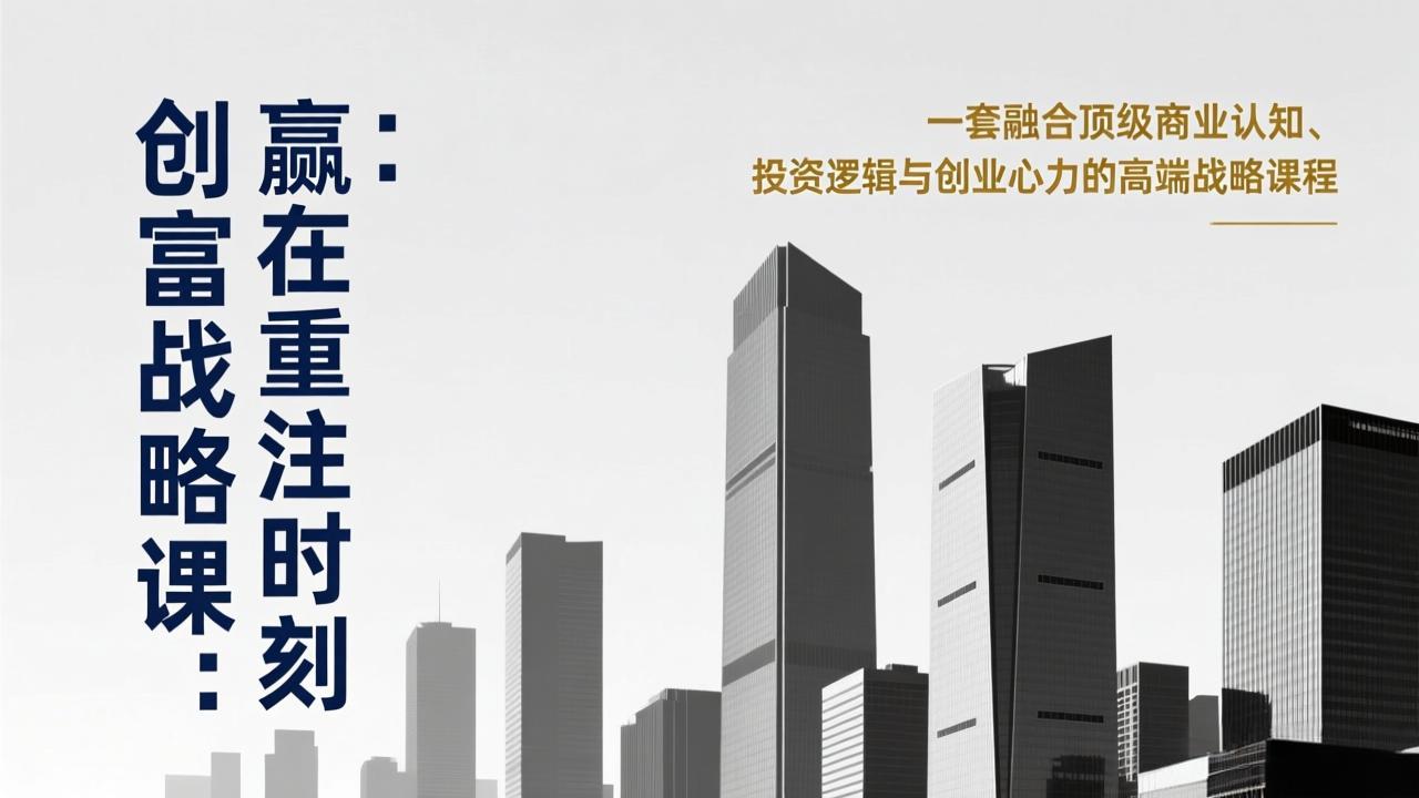《创富战略课：赢在重注时刻》一套融合顶级商业认知、投资逻辑与创业心力的高端战略课程-初遇