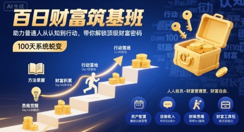 百日财富筑基班,助力普通人从认知到行动,带你解锁顶级财富密码-初遇